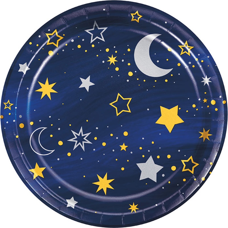 Starry Night Paper/Foil Dessert Plate (8/Pkg)
