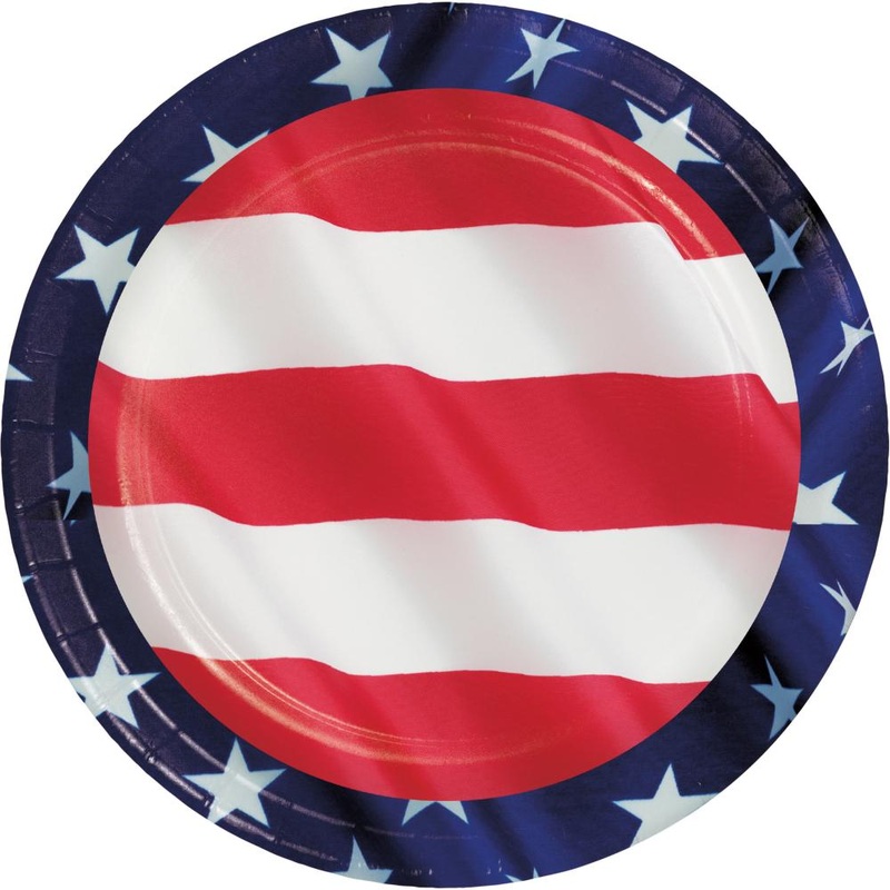 Stars & Stripes 6.75" Paper Dessert Plate (8/Pkg)