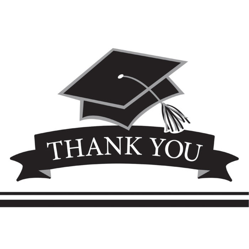 White Graduation Thank You Notes (25/Pkg)