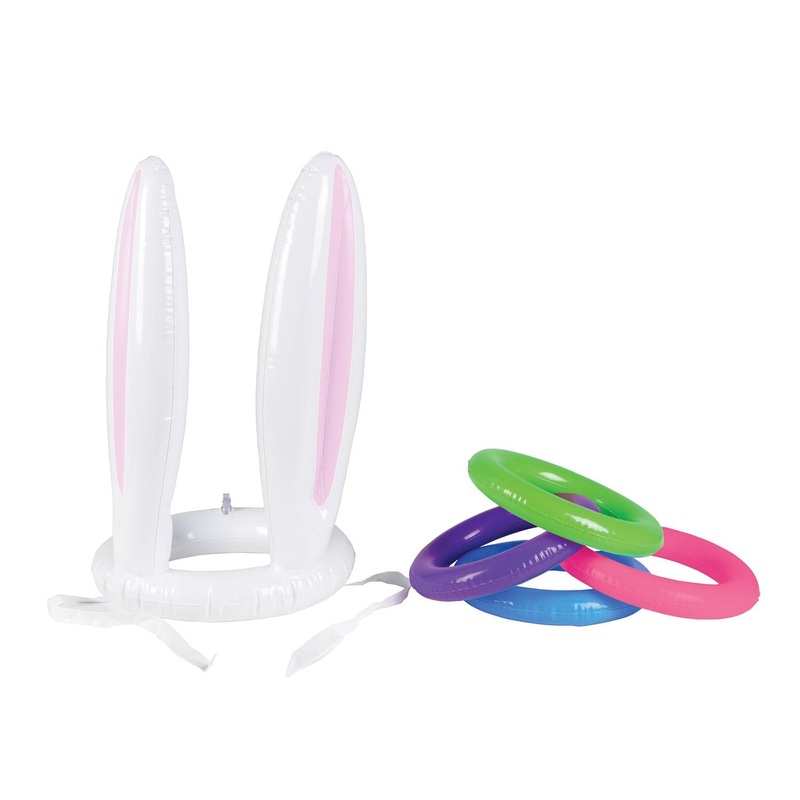 12 Pack Beistle Easter Inflatable Bunny Ears Ring Toss Game
