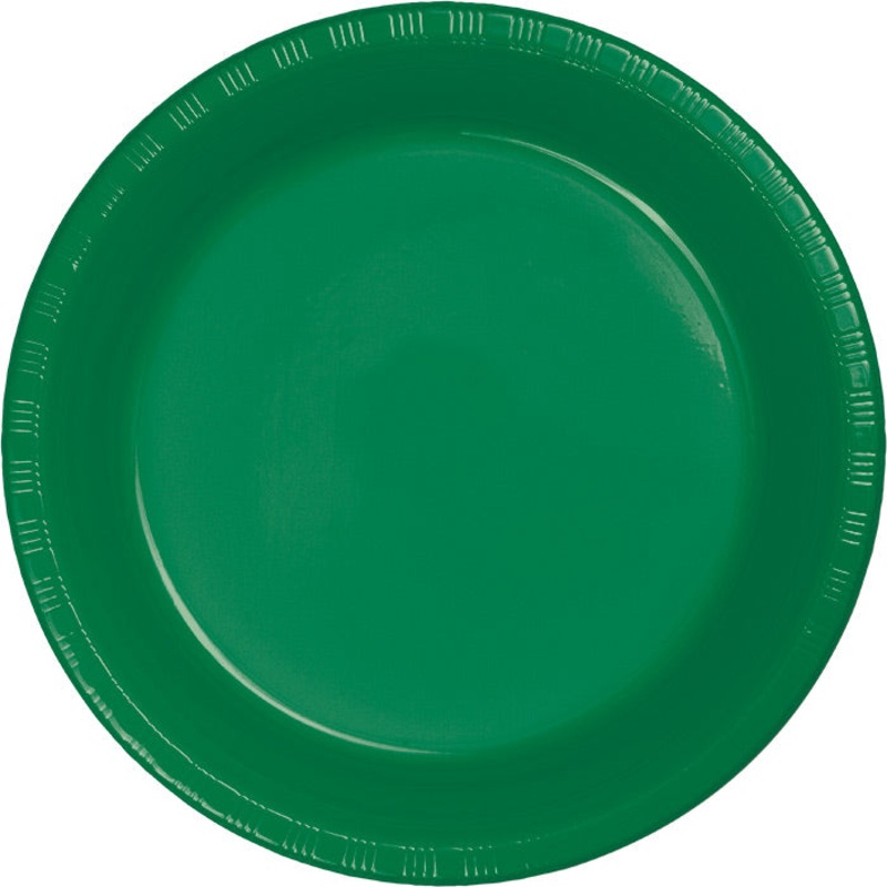 240 pc Bulk Emerald Green Plastic Banquet Plates 10.25 inch