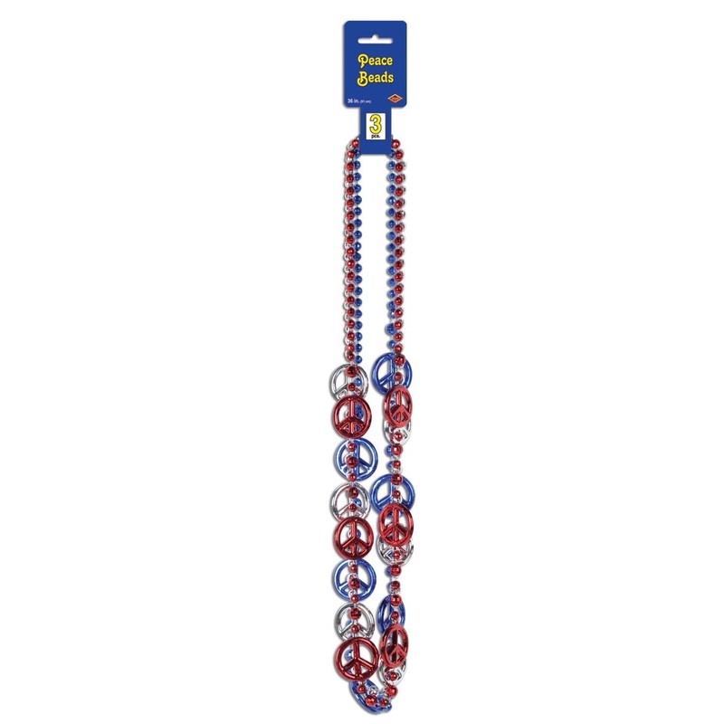 36 Pack Beistle Patriotic Peace Sign Bead Necklaces