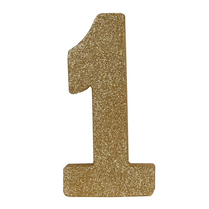 6 Pack Beistle 3-D Glittered 1 Centerpiece gold