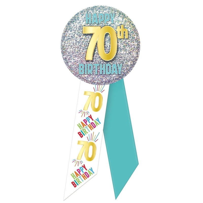6 Pack Beistle 70th Birthday Rosette