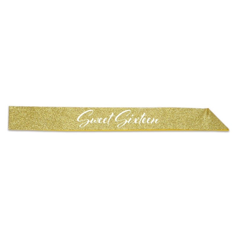 6 Pack Beistle Sweet Sixteen Glittered Sash
