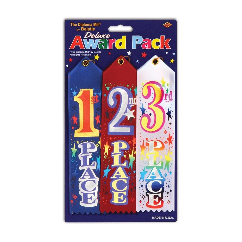 6 Packs Beistle 1st/2nd/3rd Place Award Ribbons Pack