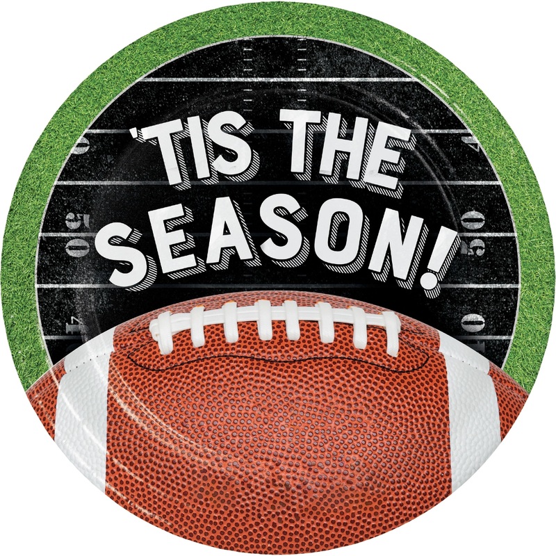 96 pc Bulk Football Tis the Season 6.75 Inch Dessert Plate