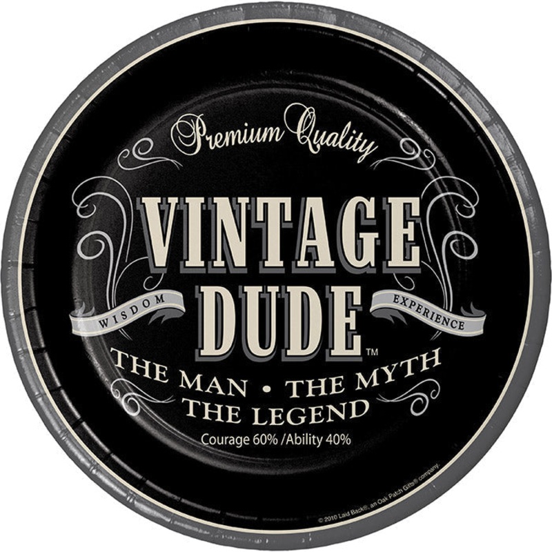 96 pc Bulk Vintage Dude Dessert Plates