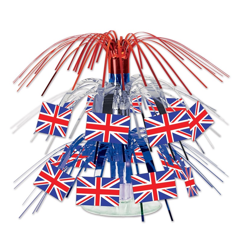 12 Pack Beistle British Flag Mini Cascade Party Centerpiece