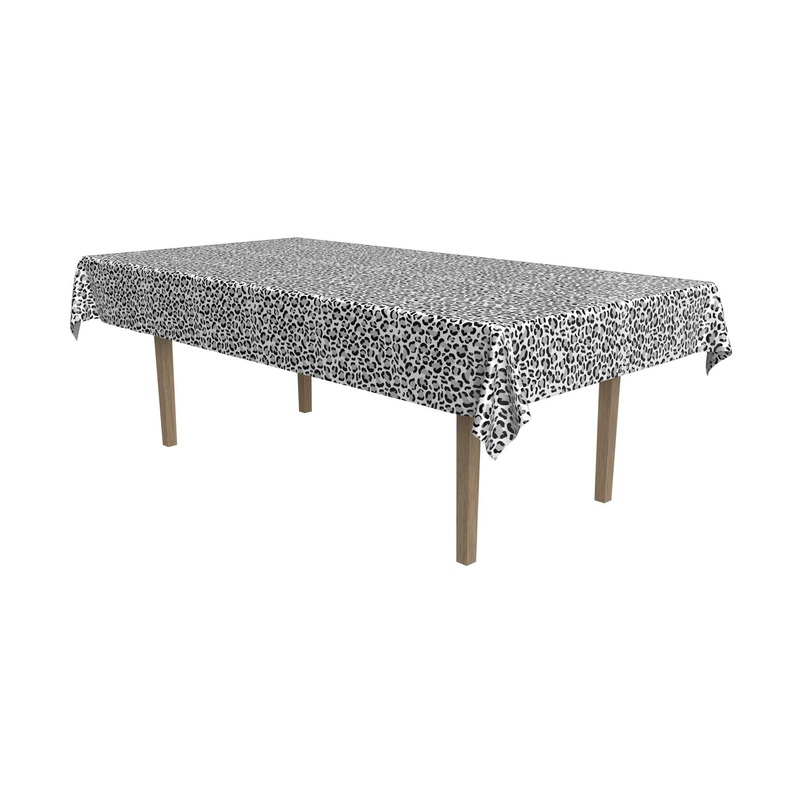 12 Pack Beistle Snow Leopard Print Party Tablecover