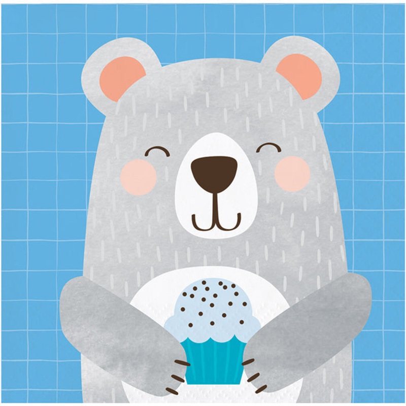 192 pc Bulk Bear Party Birthday Beverage Napkins