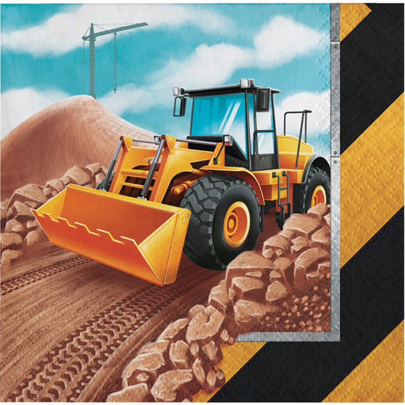 192 pc Bulk Big Dig Construction Beverage Napkins