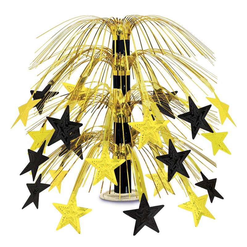 6 Pack Beistle Star Cascade Party Centerpiece - black/gold