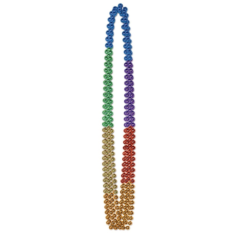 72 Pack Beistle Rainbow Bead Necklaces