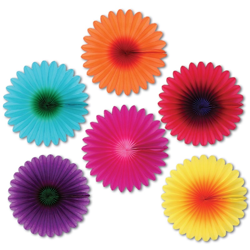 72 Piece Beistle Mini Flower Fans Party Decoration