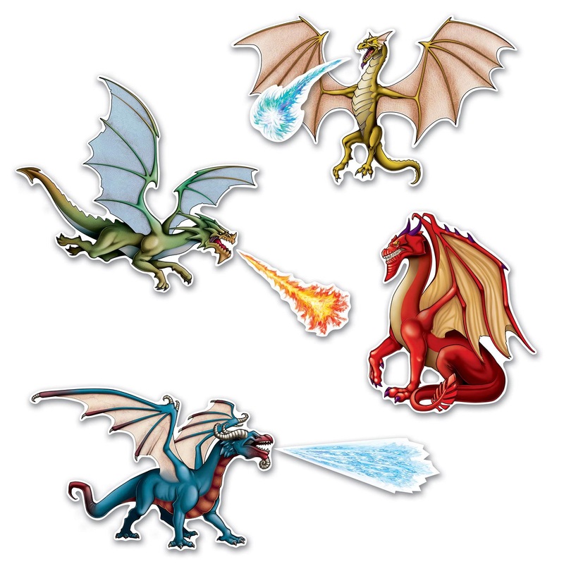 84 Piece Beistle Dragon Party Cutouts