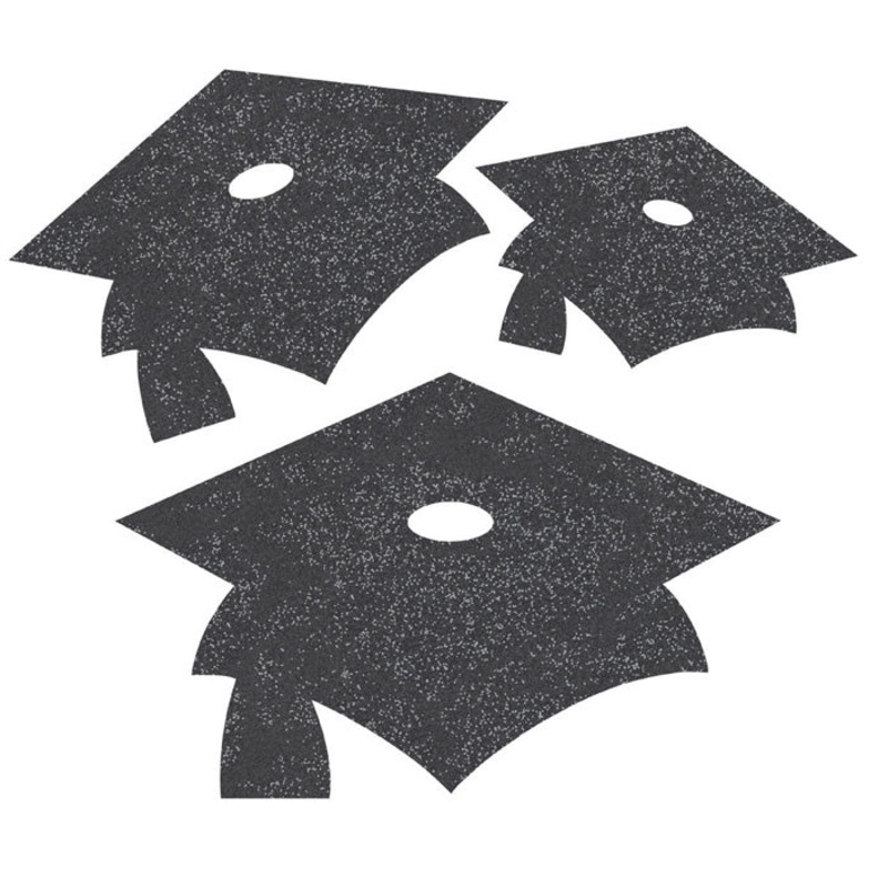 Black Graduation Mortarboard Cutouts (12/Pkg)