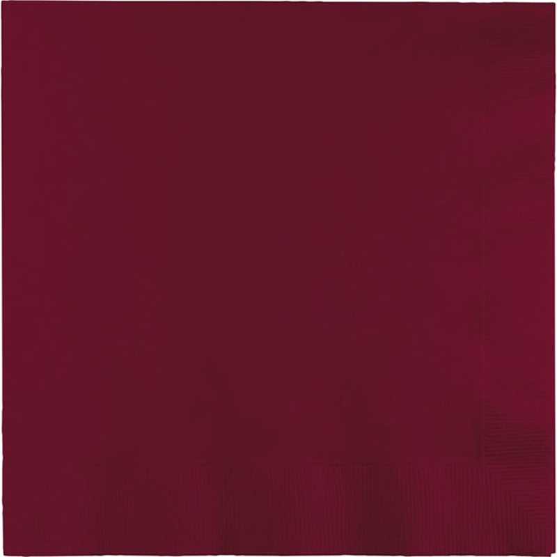 Burgundy Dinner Napkins 3Ply 1/4Fld (25/Pkg)