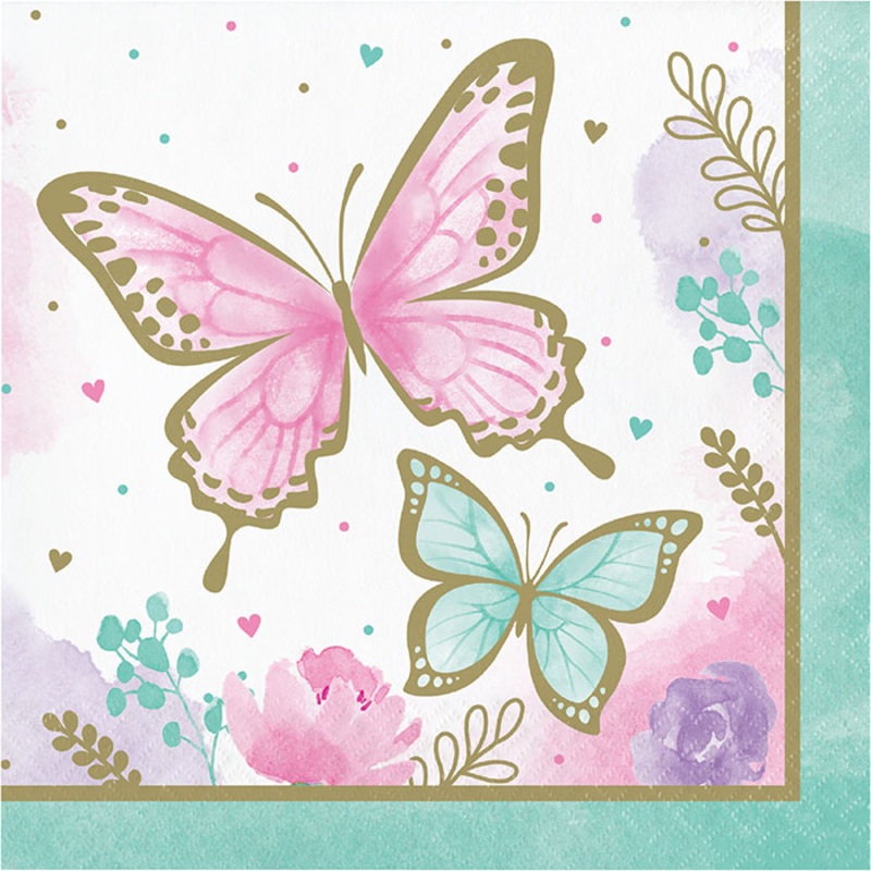 Butterfly Shimmer Luncheon Napkin (16/Pkg)
