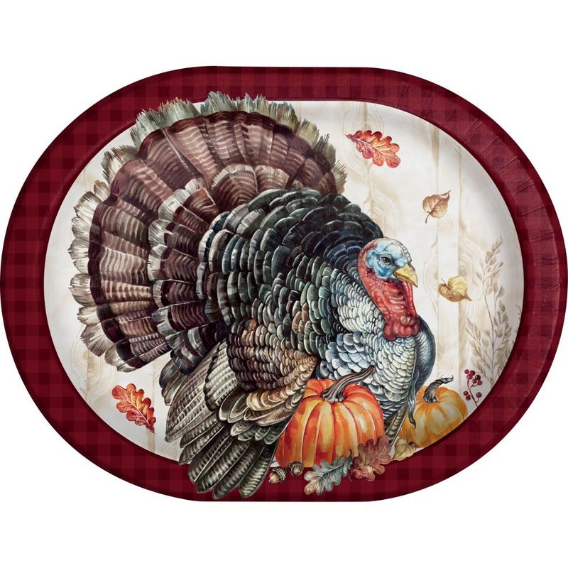Timeless Turkey Oval Platter (8/Pkg)