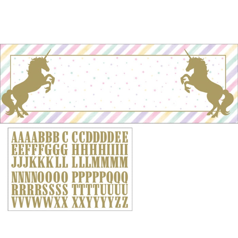 Unicorn Sparkle Giant Party Banner w/Stickers