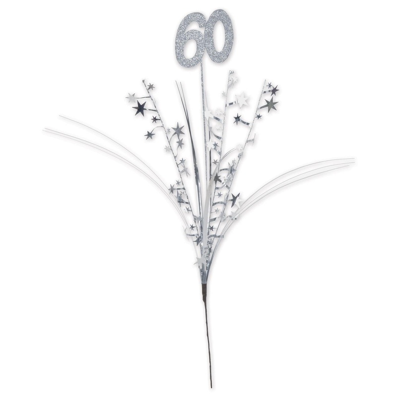 12 Pack Beistle Glittered 60th Birthday Party Metallic Star Spray