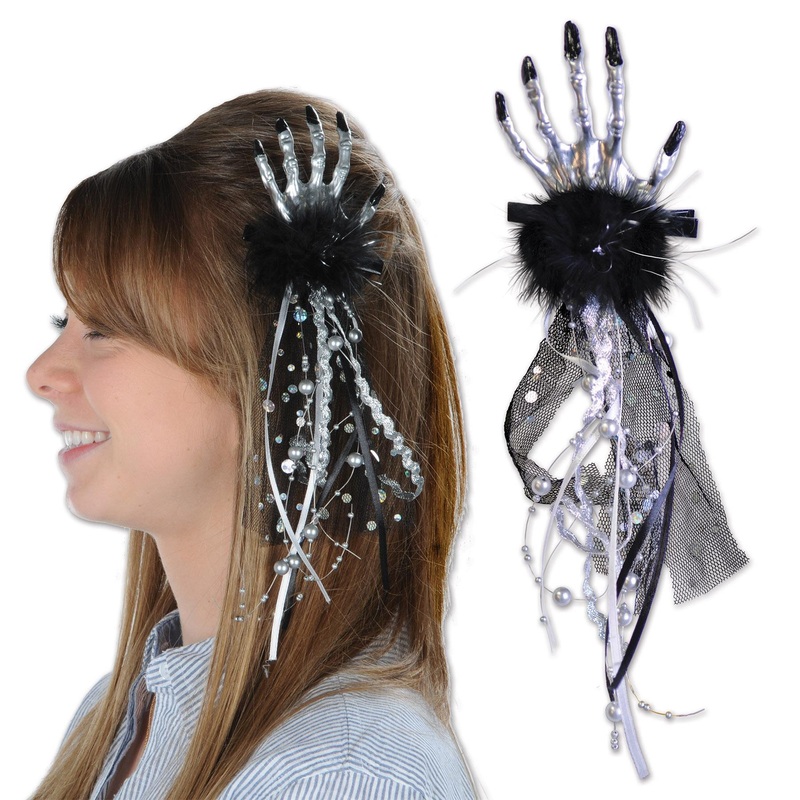 12 Pack Beistle Halloween Skeleton Hand Hair Clip