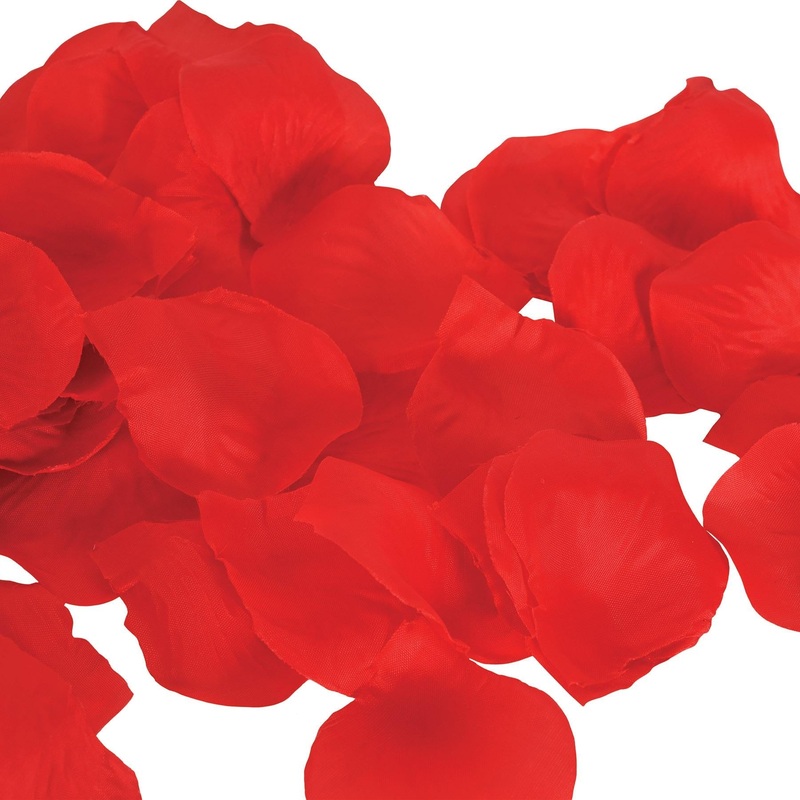 12 Pack Beistle Red Fabric Rose Petals