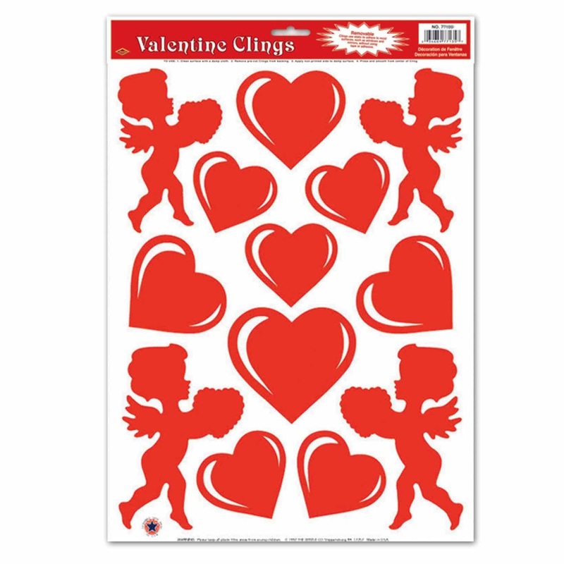 156 Piece Beistle Valentine's Day Heart/Cupid Clings