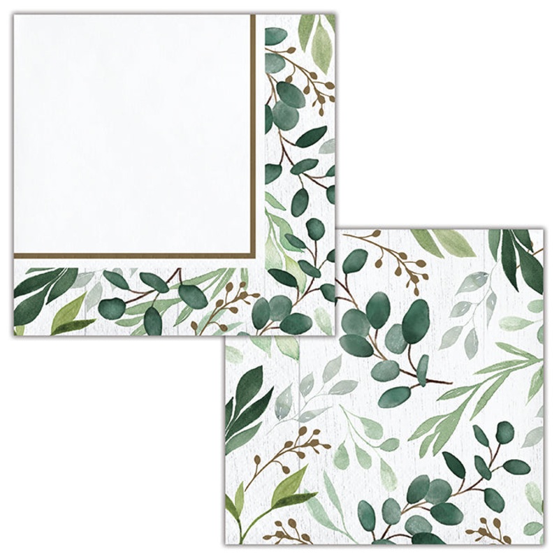 192 pc Bulk Eucalyptus Beverage Napkins