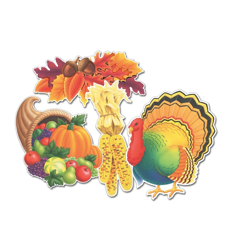 24 Pack Beistle Thanksgiving Party Cutouts