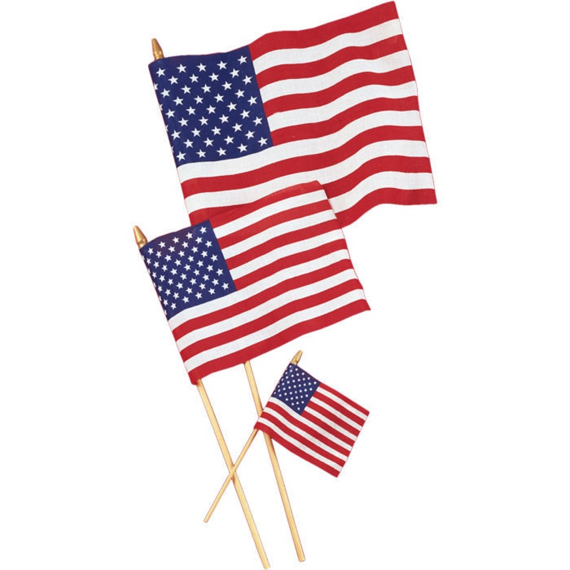36 pc Bulk Small Cloth American Flags