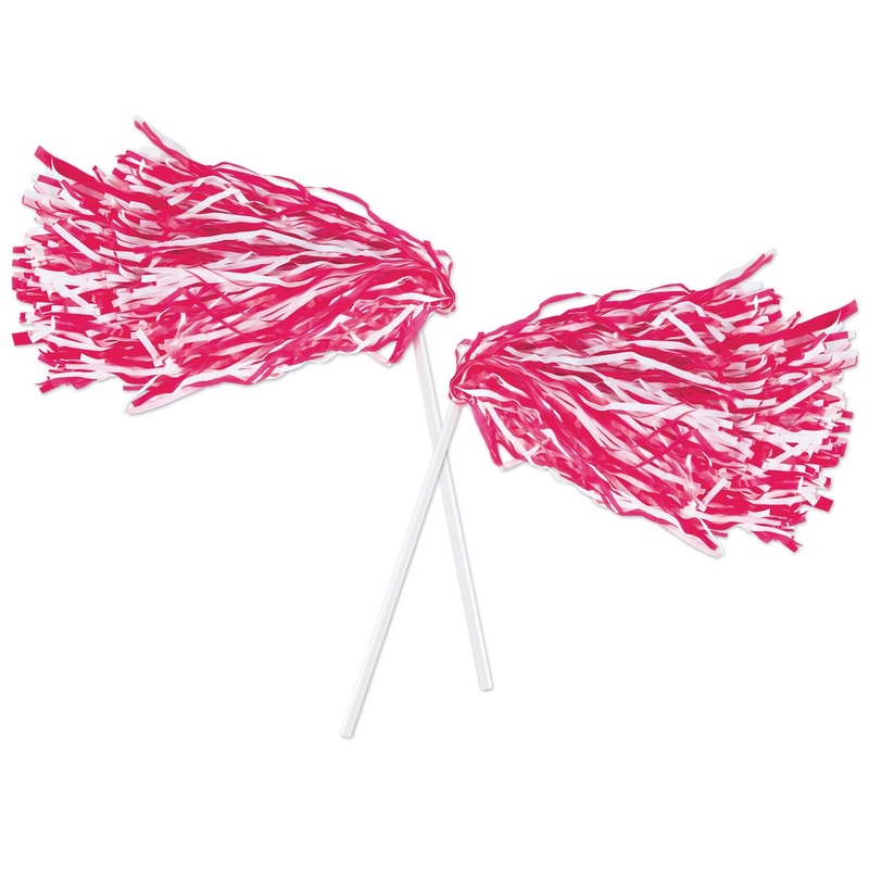 48 Pack Beistle Packaged Pom Poms red/white