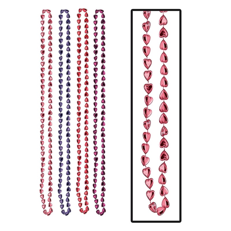 48 Pack Beistle Valentine's Day Candy Heart Bead Necklaces