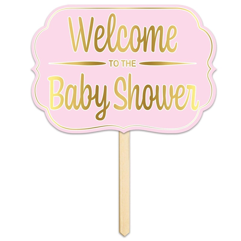 6 Pack Beistle Foil Welcome To The Baby Shower Yard Sign- Pink