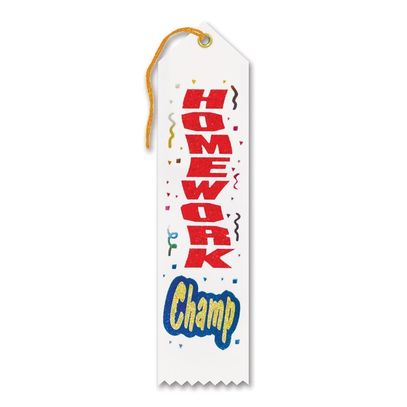 6 Pack Beistle Homework Champ Award Ribbon