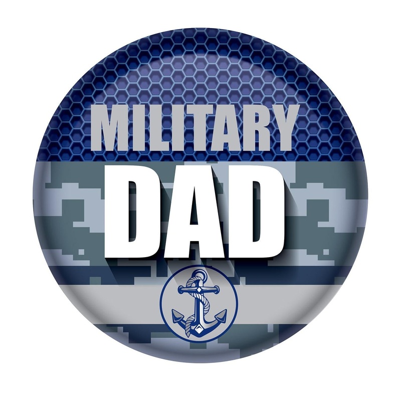 6 Pack Beistle Military Dad Button- Navy
