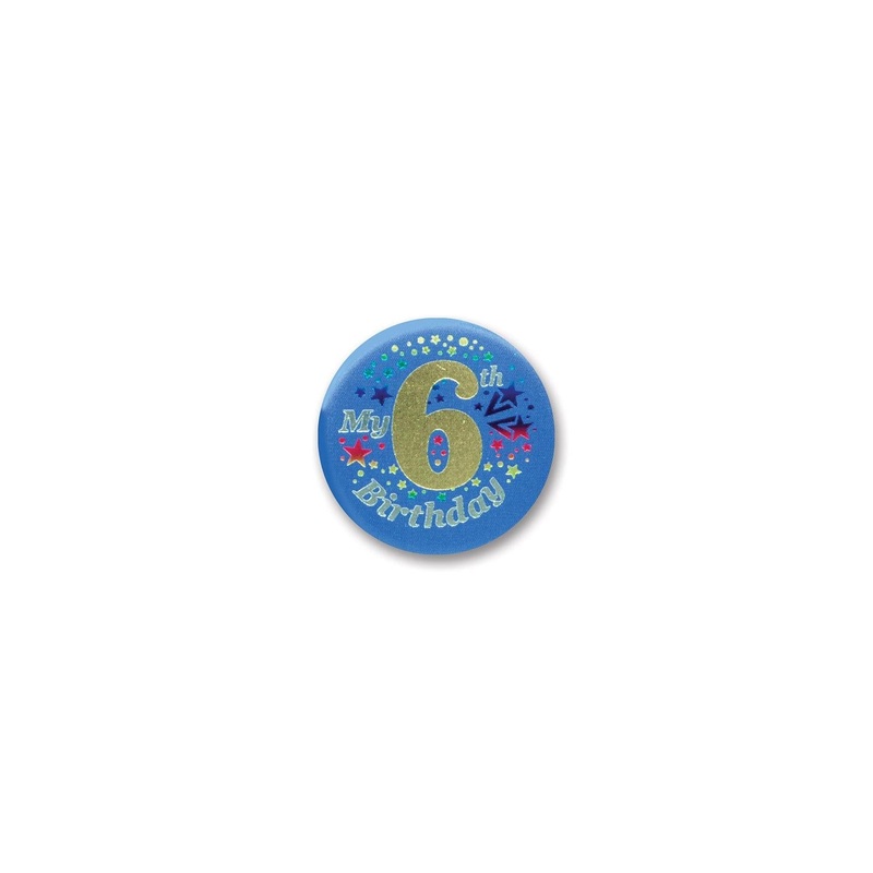 6 Pack Beistle My 6th Birthday Satin Button