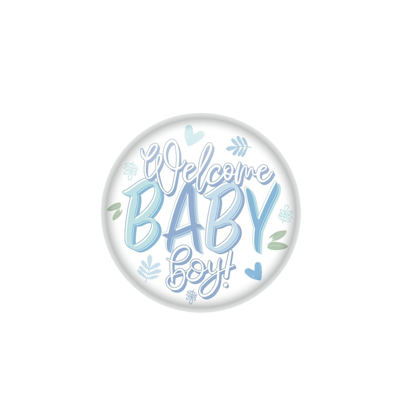 6 Pack Beistle Welcome Baby Boy! Button
