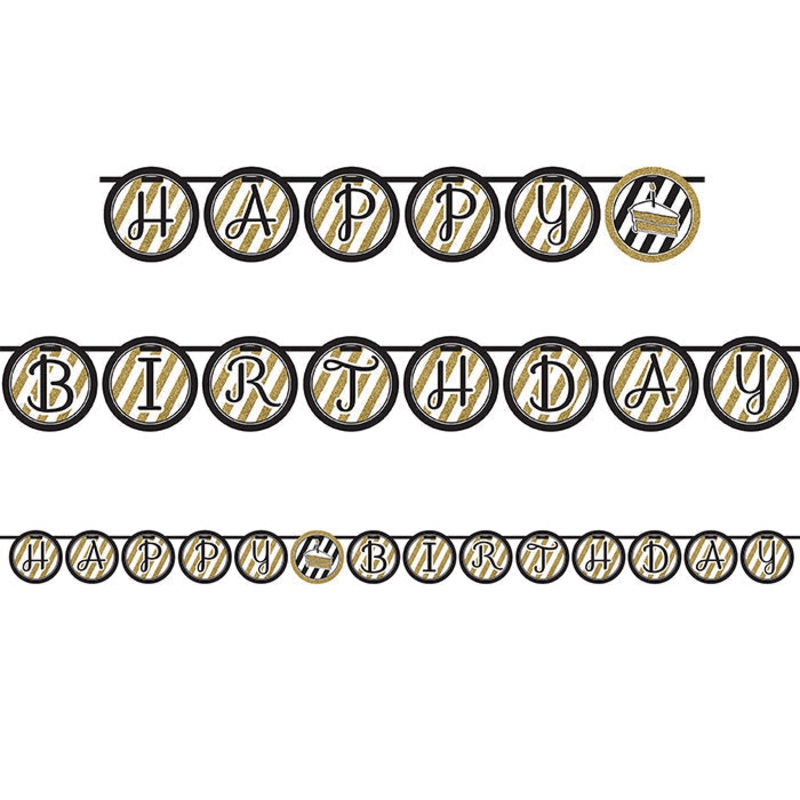 6 pc Bulk Black and Gold Ribbon Banners