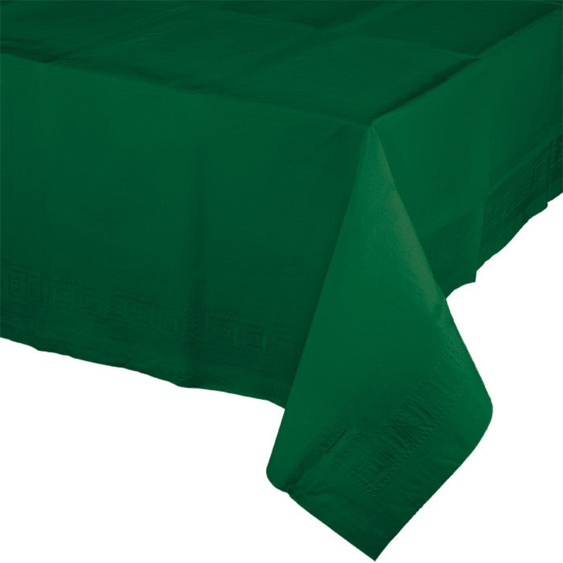 6 pc Bulk Hunter Green Paper Table Covers 54" x 108"