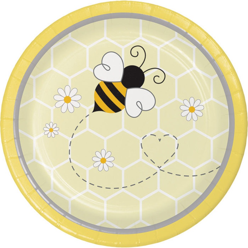 96 pc Bulk Bumblebee Baby Shower Dessert Plates