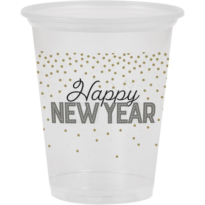 96 pc Bulk Happy New Year Plastic Cups