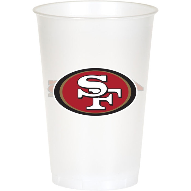 96 pc Bulk San Francisco 49ers 20 oz Plastic Cups