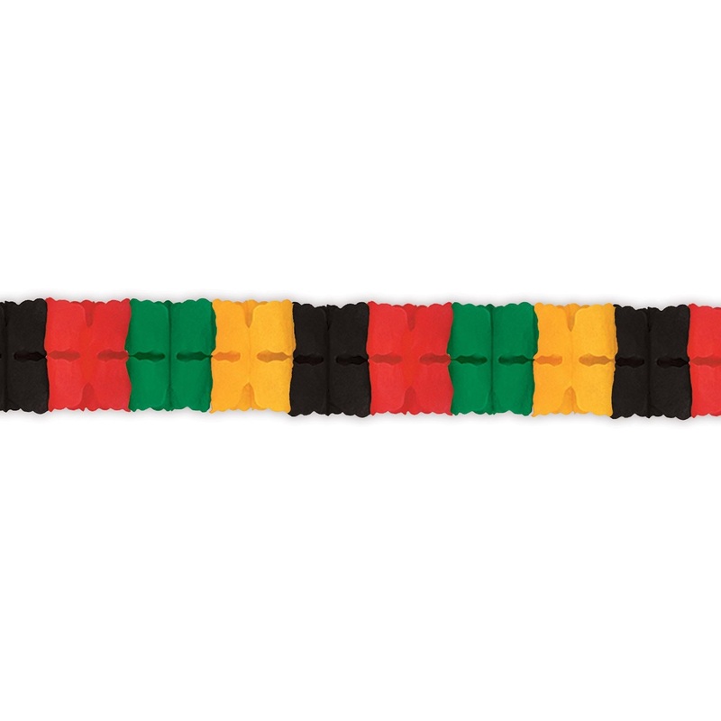 12 Pack Beistle Black History Month Leaf Garland black, red, green, yellow