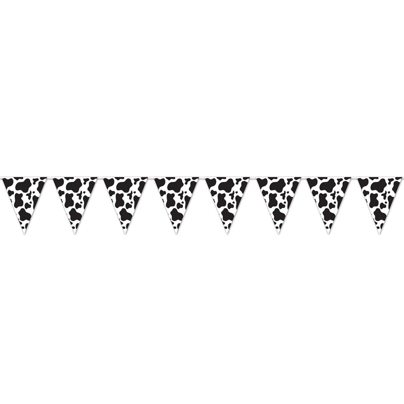 12 Pack Beistle Cow Print Pennant Party Banner