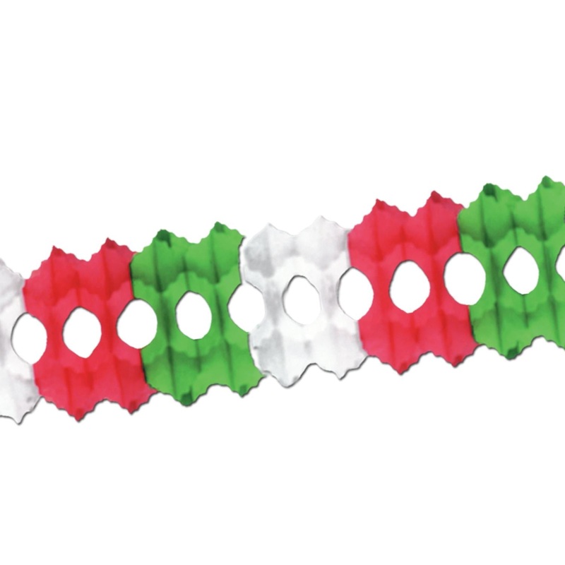 12 Pack Beistle Fiesta Arcade Garland - red - white - green