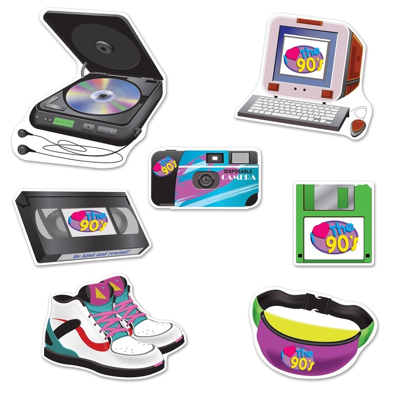 84 Piece Beistle 90's Party Cutouts