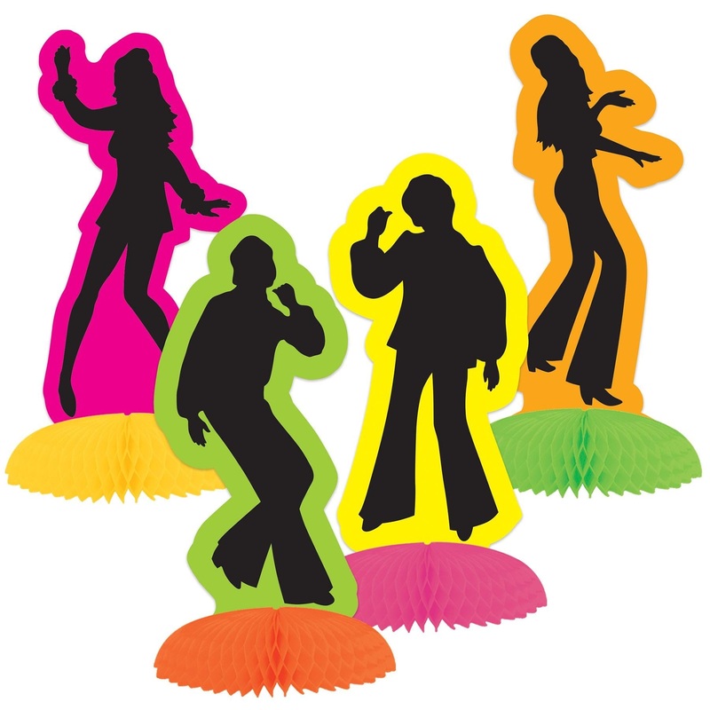 96 Pack Beistle Retro 70's Silhouette Mini Party Centerpieces