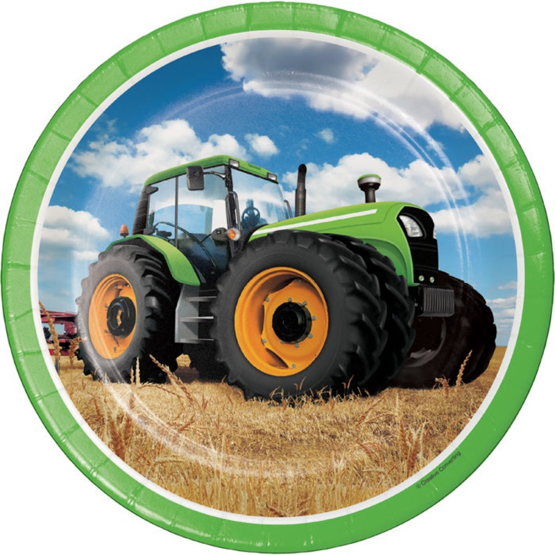 96 pc Bulk Tractor Time Dinner Plates